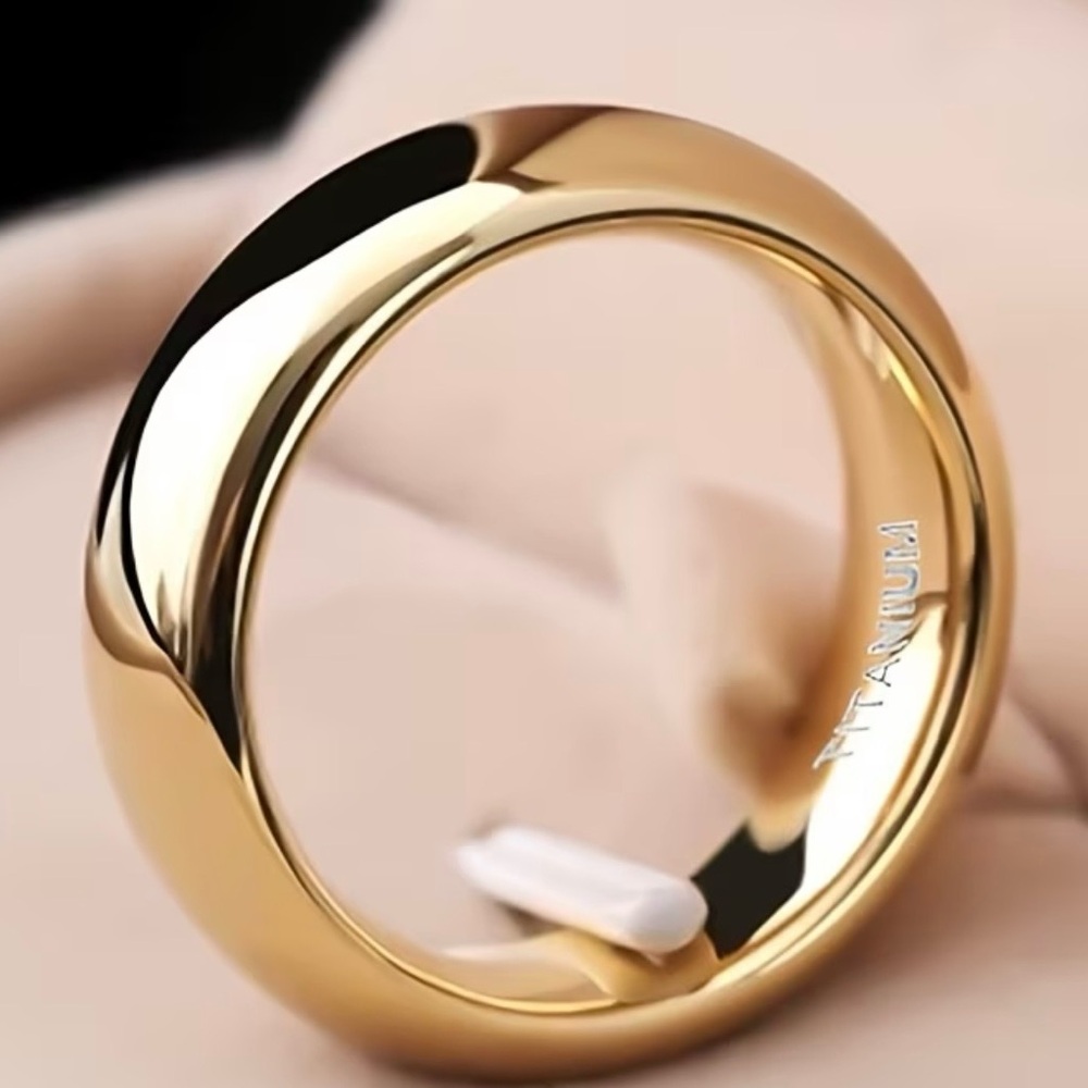 Men’s Luxury Collection Titanium Steel Gold 6mm Polished Band Size 13